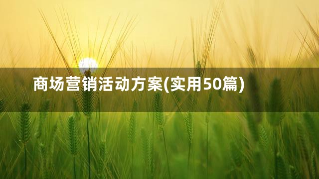 商场营销活动方案(实用50篇)