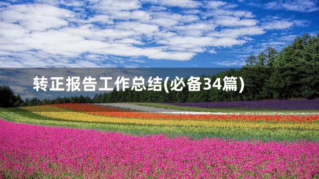 转正报告工作总结(必备34篇)