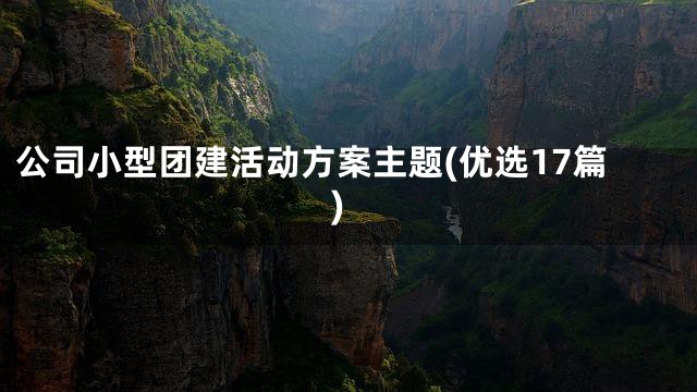 公司小型团建活动方案主题(优选17篇)